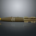 Detailed Aerospace Missile 3D Model Featuring Brown Body And Structural Parts
