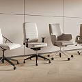 Modern Light Colored Office Chairs with Various Designs and Rolling Bases