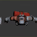 3D Character With Cap Red Shirt Mechanical Arms Metal Vest Overalls And Large Hammer