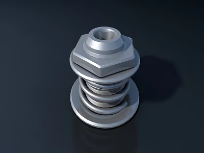 High Quality Metal Hardware Tools Stacked Nut And Washers For Industrial Applications 3d model