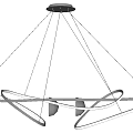 Modern Sleek Chandelier Featuring Intersecting Curved Lines And Minimalist Design 3d model