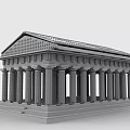 Building Blocks Classical Architecture Model With Columns Pediment And Base Design 3d model
