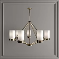 Elegant Modern Chandelier With Metal Frame And White Glass Shades For Home Decor