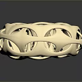 Golden Ornate Hollow Circular Sculpture With Intricate Patterns And Shiny Surface