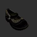 Stylish Kids Leather Shoes Featuring Velcro Strap And Herringbone Pattern Design 3d model