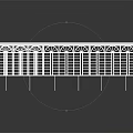 White Long Rectangular Architectural Model Featuring Arched Windows Flat Roof And Reflective Base