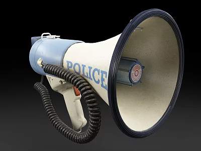 Commercial Police Megaphone Handheld Durable Design For Emergency Public Safety Communication 3d model