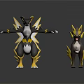 Black and Yellow Animals With Lightning Patterns In Dynamic 3D Rendered Standing Poses