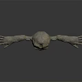 Game Movie Character Stone Like Floating Creature With Eyes Arms And Rough Grayish Brown Surface