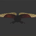Detailed Dark Bodied Beetle Sculpture With Light Textured Wings As Decorative Piece