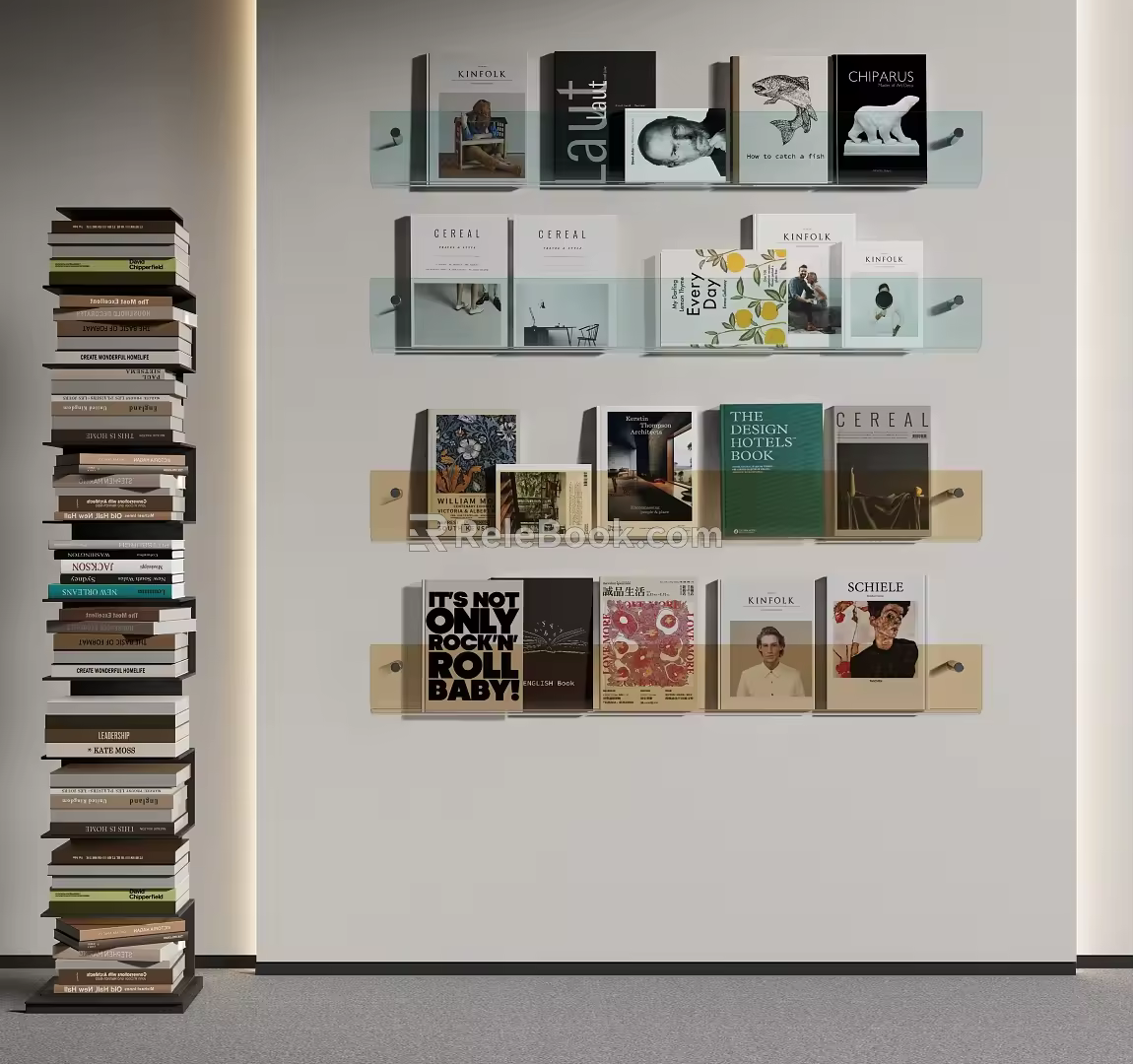 Modern Wall Storage Rack Wall Mounted Bookshelf Acrylic Bookshelf Storage Rack for Books 3d model