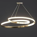 Modern Hanging Lighting Fixture Combinations With Circular Curved Metal Frames And LED Lights