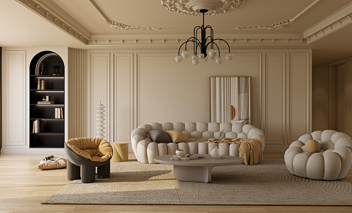 French Living Room 3d model