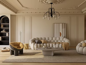 French Living Room 3d model