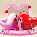 Romantic Photo Spot With Heart Shaped Frame Couple Figures And Love You Forever Lettering
