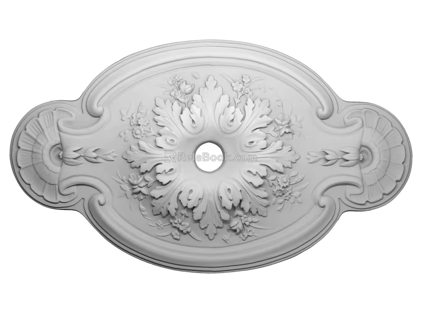 European-style lamp panel gypsum component carved 3d model