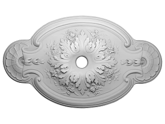 European-style lamp panel gypsum component carved 3d model