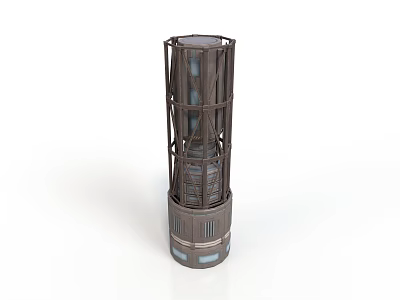 Modern Industrial Tower Structure Design With Metal Frame Transparent Panels And Base 3d model