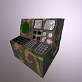 Camouflage Pattern TV Unit Featuring Green Screen Multiple Control Panels And Small Displays