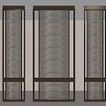 Modern metal frame wire glass partition wire glass screen 3d model