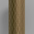 Modern Decorative Column With Intricate Crisscross Woven Golden Pattern Design