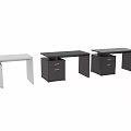Modern Functional Office Desk With Black Finish And Storage Drawers Design