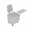 White Medical Examination Chair With Drawers Side Table And Wheels For Clinic Use