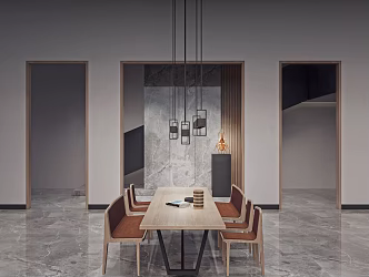 Modern Dining Table Chair Combination Dining Table Chair 3d model