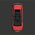 Red Renault MPV Car With Black Roof And Modern Shiny Exterior Design