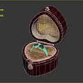 Open Red Velvet Jewelry Box With Ring And Gold Lettering Clothing Accessory