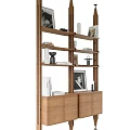 Modern Wooden Bookcase With Multiple Shelves Books Photo Frames And Decorative Items