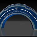 Modern Illuminated Blue Archway With New Pattern Promotes A New Era 3d model