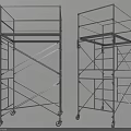 Hardware Tools Heavy Duty Metal Scaffolding With Wheels And Adjustable Platforms 3d model