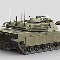 Modern Sand Colored Military Tank With Turret Cannon Tracks And Antennas