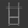 Modern Metal Household Storage Rack With Sturdy Geometric Frame Design 3d model
