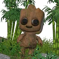 Cute Baby Groot In Lush Green Environment