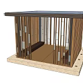 Traditional Japanese Pavilion With Wooden Slats And Platform Base For Outdoor Relaxation Space