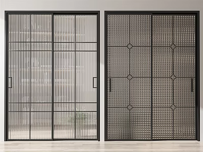 Modern sliding door glass sliding door 3d model