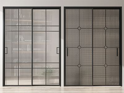 Modern sliding door glass sliding door 3d model