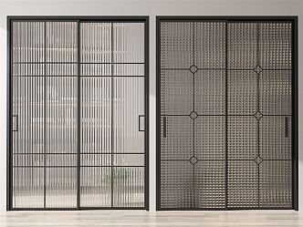 Modern sliding door glass sliding door 3d model