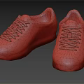 Retro Red Casual Sneakers with Green Laces White Logo and Beige Sole