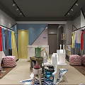 Stylish Modern Clothing Store Interior Design With Neat Garment Display Racks And Cozy Customer Lounge