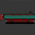 Retro Calculator With Teal Body Red Buttons And Green Screen Design