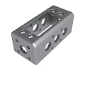 Metal Mechanical Component With Gear Structure And Precision Holes Design 3d model