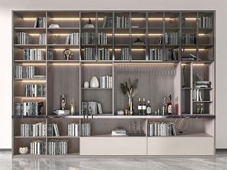 Modern bookcase 3d model