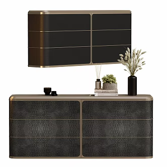 Modern Light Luxury Five-drawer Cabinet Entrance Cabinet 3d model