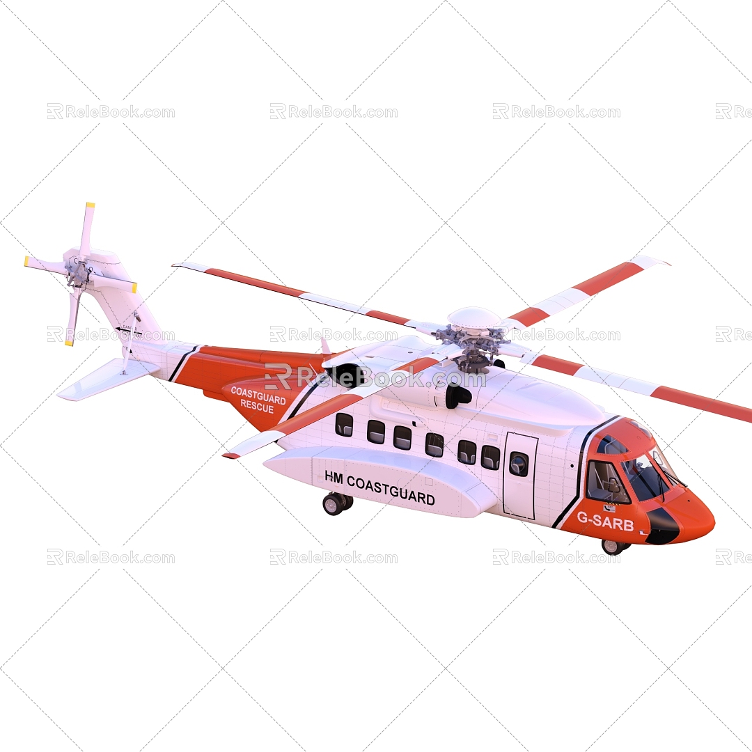 Modern Helicopter Sikorsky Military Helicopter Rescue Helicopter 3d model