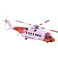 US Coast Guard Helicopter With Red White Orange Design 3d model