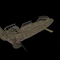 Military Stealth Fighter Jet With Twin Wings And Open Cockpit In Dry Desert Terrain