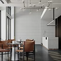 Lobby Reception Desk Reception Hall Negotiation Chair Front Desk 3d model